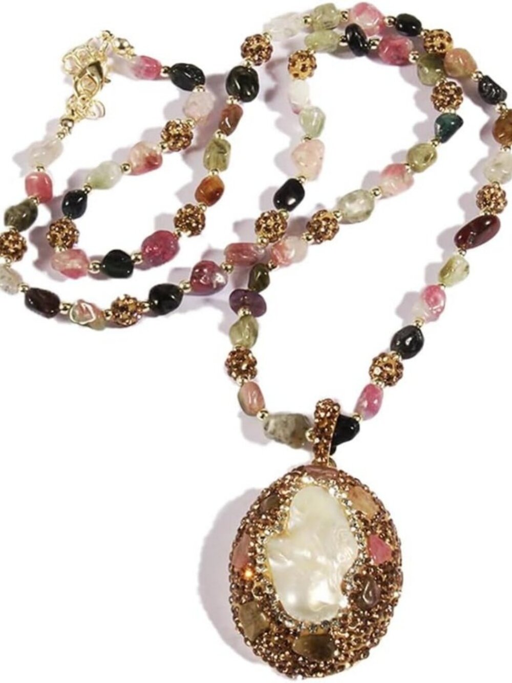 Trendy Boho Long Necklace for Women | Natural Stone Beaded Charm Jewelry, 32-36
